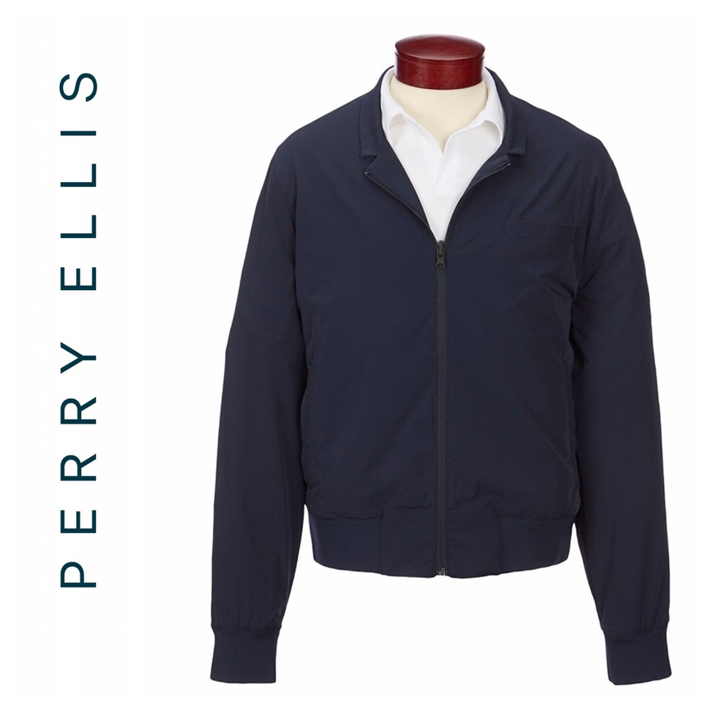 New Perry Ellis Reversible Stretch Full-Zip Jacket